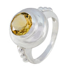 Citrine Solitaire French 925 Silver Yellow Gems Eye catching Fairytale Ring Jewelry