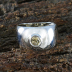 Citrine Solitaire Russian 92.5 Silver Yellow Gems Eye catching Modern Ring Jewelry