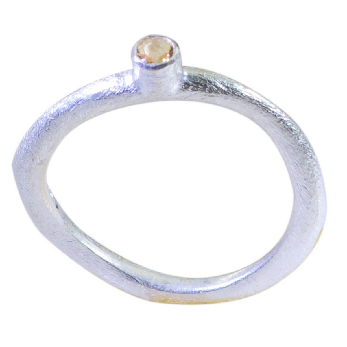 Citrine Solitaire Japanese 925 Sterling Silver Yellow Gemstone Delicate Modern Ring Jewelry