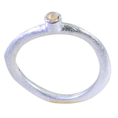 Citrine Solitaire Japanese 925 Sterling Silver Yellow Gemstone Delicate Modern Ring Jewelry