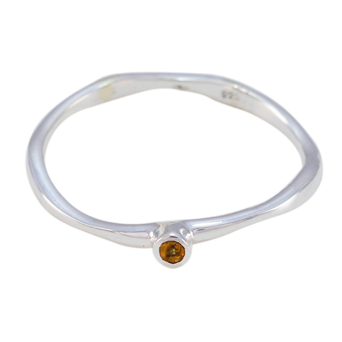 Citrine Solitaire Japanese 925 Sterling Silver Yellow Gemstone Delicate Modern Ring Jewelry