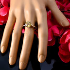Citrine Solitaire Moroccan 925 Sterling Silver Yellow Gemstones Slim Trendy Ring Jewellery
