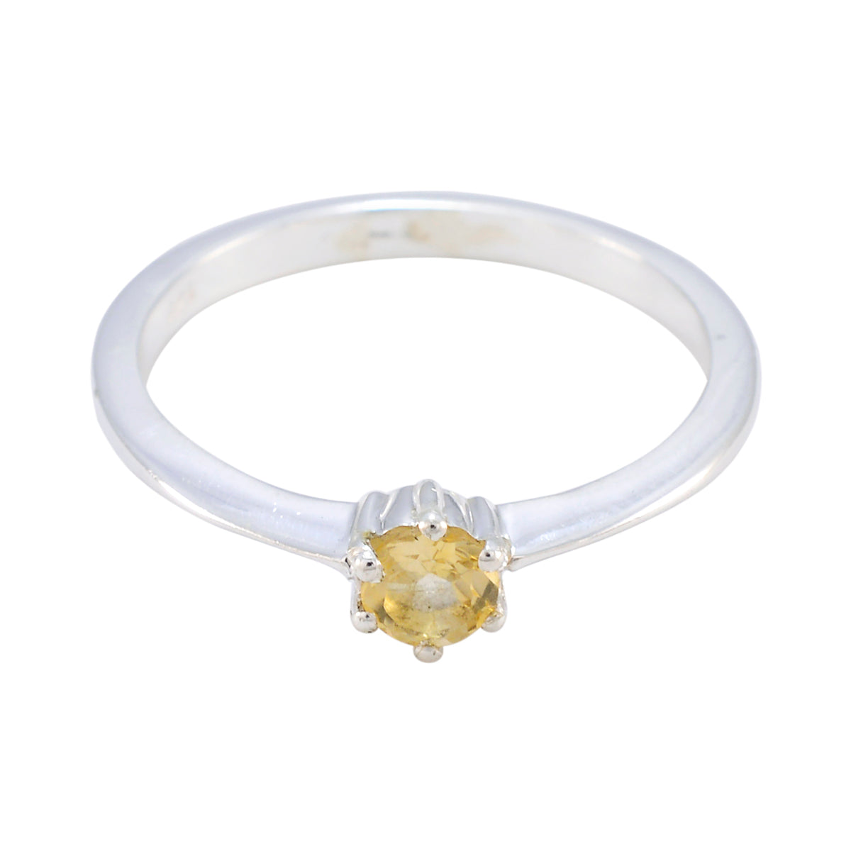 Citrine Solitaire Turkish 925 Sterling Silver Yellow Gems Elegant  Modern Ring Jewellery Huvudsaklig produktbild