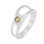Citrine Solitaire Korean 925 Sterling Silver Yellow Gemstone Whisper thin Trendy Ring Jewellery