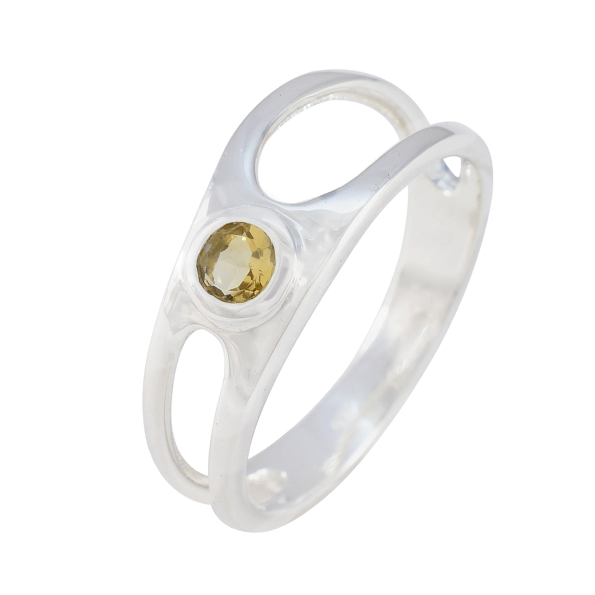 Citrine Solitaire Korean 925 Sterling Silver Yellow Gemstone Whisper thin Trendy Ring Jewellery