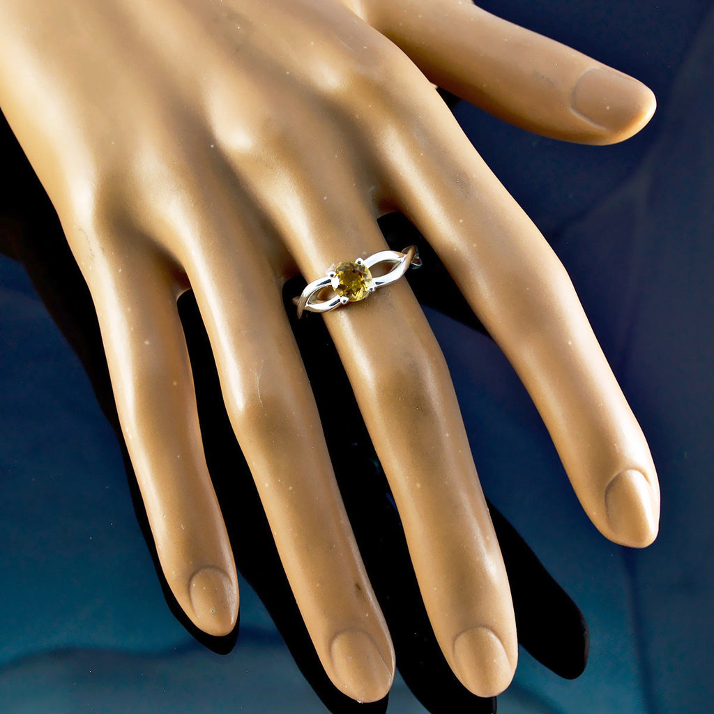 Citrine Solitaire American 925 Sterling Silver Yellow Gemstones Whisper thin Contemporary Ring Jewellery
