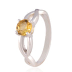 Citrine Solitaire American 925 Sterling Silver Yellow Gemstones Whisper thin Contemporary Ring Jewellery