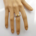 Citrine Solitaire American Silver Yellow Gemstone Dainty Contemporary Ring Jewelry