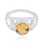 Citrine Solitaire Latin American 92.5 Silver Yellow Gemstones Minimal Filigree Ring Jewellery