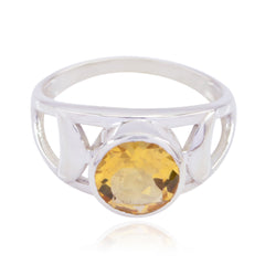 Citrine Solitaire Latin American 92.5 Silver Yellow Gemstones Minimal Filigree Ring Jewellery