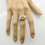 Citrine Solitaire Latin American 92.5 Silver Yellow Gemstones Minimal Filigree Ring Jewellery