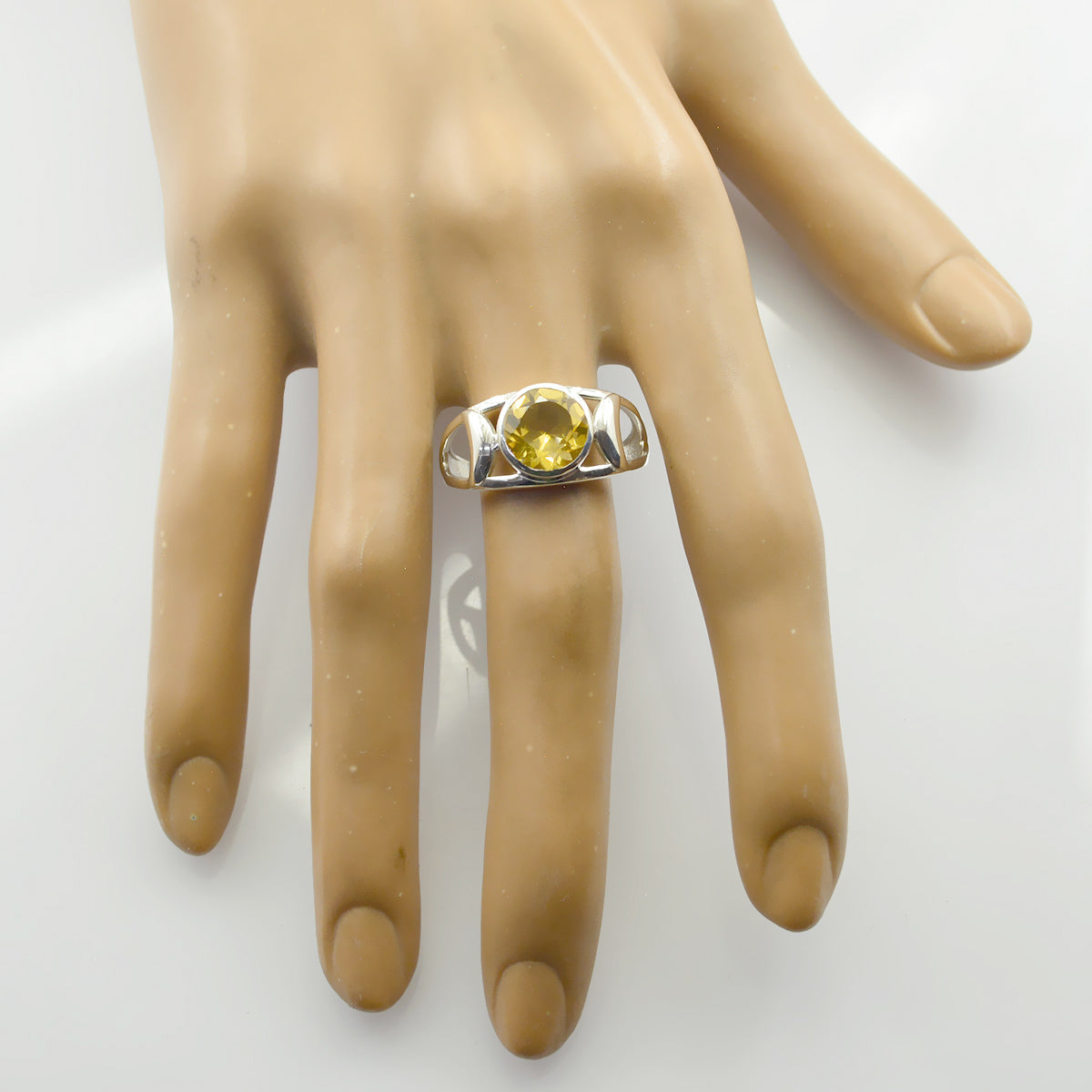 Citrine Solitaire Latin American 92.5 Silver Yellow Gemstones Minimal Filigree Ring Jewellery