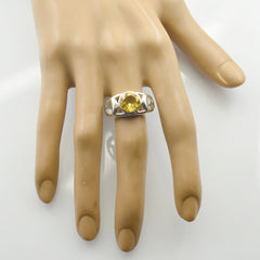Citrine Solitaire Latin American 92.5 Silver Yellow Gemstones Minimal Filigree Ring Jewellery