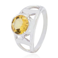 Citrine Solitaire Latin American 92.5 Silver Yellow Gemstones Minimal Filigree Ring Jewellery