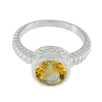 Citrine Solitaire French 925 Sterling Silver Yellow Gemstone Classic Fairytale Ring Jewelry