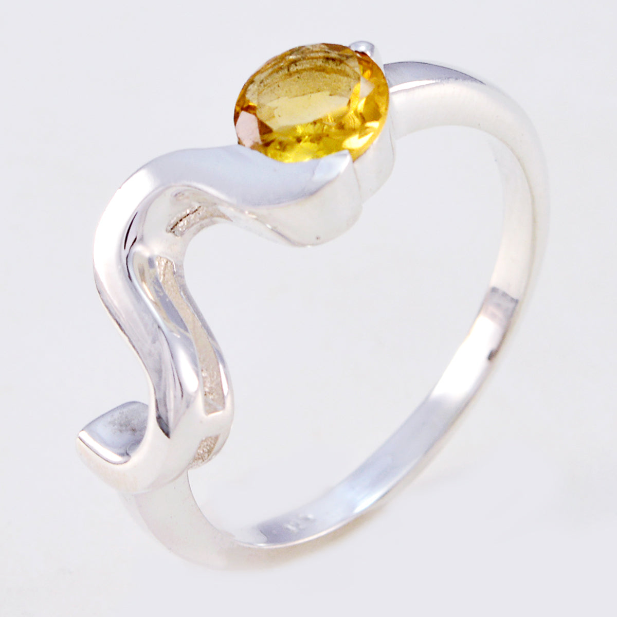 Citrine Solitaire Korean Sterling Silver Yellow Gemstones Whisper thin Fairytale Ring Jewellery