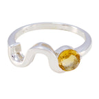 Citrine Solitaire Korean Sterling Silver Yellow Gemstones Whisper thin Fairytale Ring Jewellery