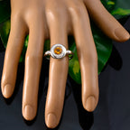 Citrine Solitaire Japanese Sterling Silver Yellow Gems Whisper thin Glamorous Ring Jewellery