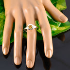 Citrine Solitaire Russian 92.5 Silver Yellow Gems Featherlight Luxurious Ring Jewellery