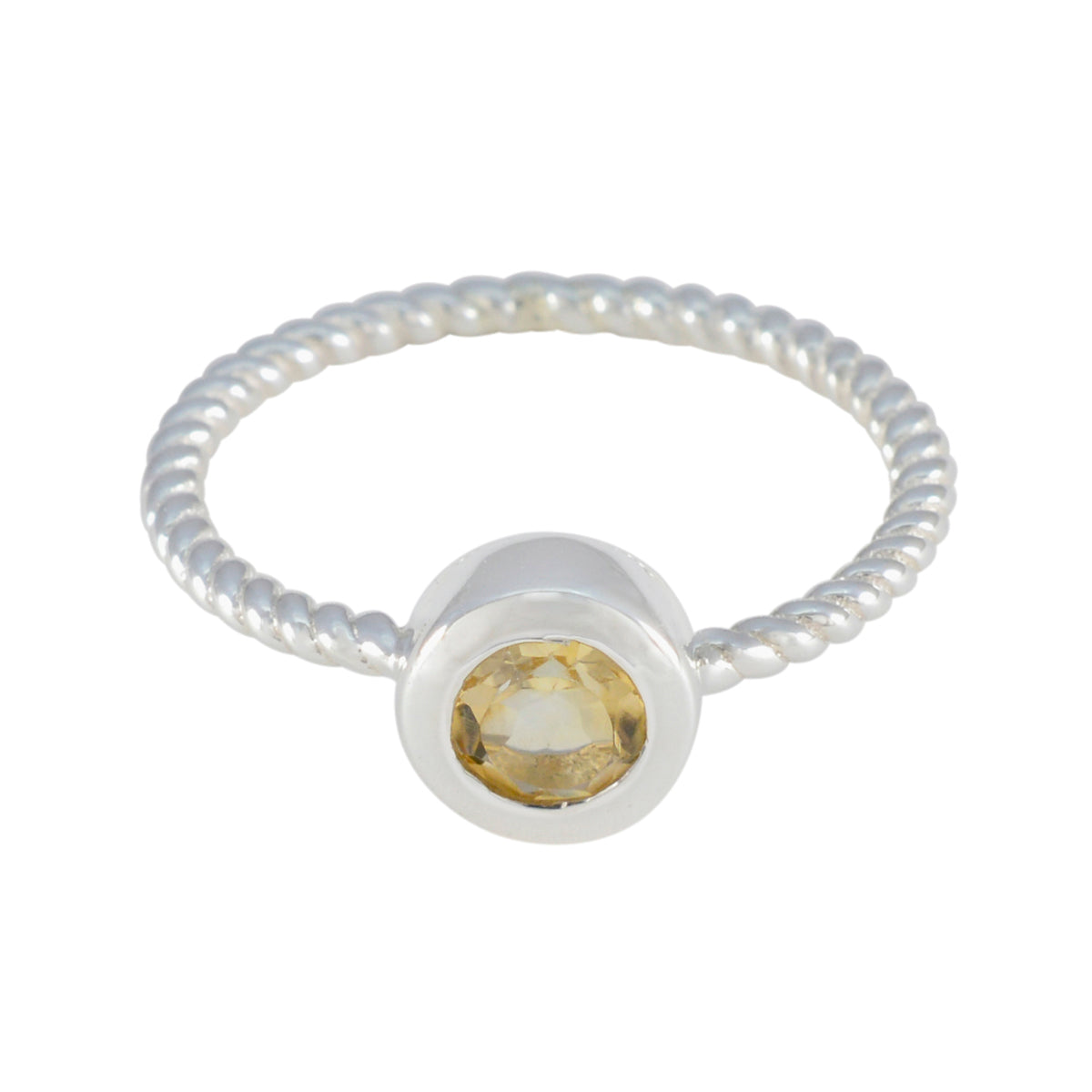Citrine Solitaire Japanese 925 Silver Yellow Gemstone Delicate Romantic Ring Jewelry Main image