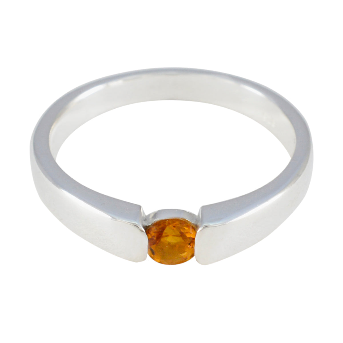 Citrine Solitaire African Sterling Silver Yellow Gemstone Slim Fairytale Ring Jewellery Main image