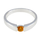 Citrine Solitaire African Sterling Silver Yellow Gemstone Slim Fairytale Ring Jewellery