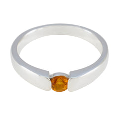 Citrine Solitaire African Sterling Silver Yellow Gemstone Slim Fairytale Ring Jewellery
