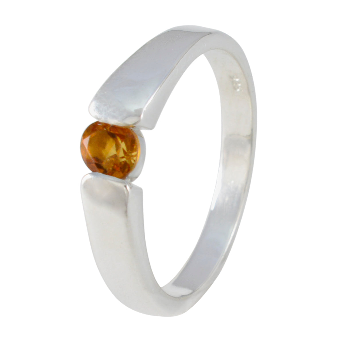Citrine Solitaire African Sterling Silver Yellow Gemstone Slim Fairytale Ring Jewellery