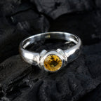 Citrine Solitaire German 92.5 Silver Yellow Gemstone Featherlight Luxurious Ring Jewellery