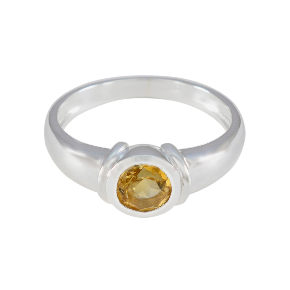 Citrine Solitaire German 92.5 Silver Yellow Gemstone Featherlight Luxurious Ring Jewellery