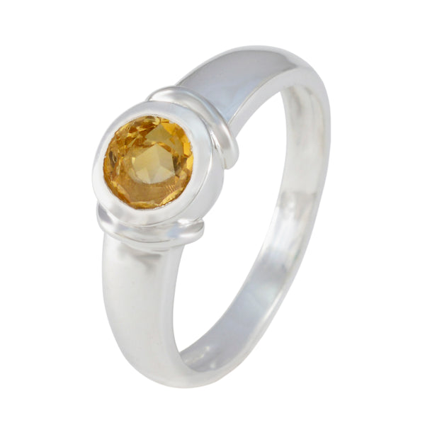 Citrine Solitaire German 92.5 Silver Yellow Gemstone Featherlight Luxurious Ring Jewellery