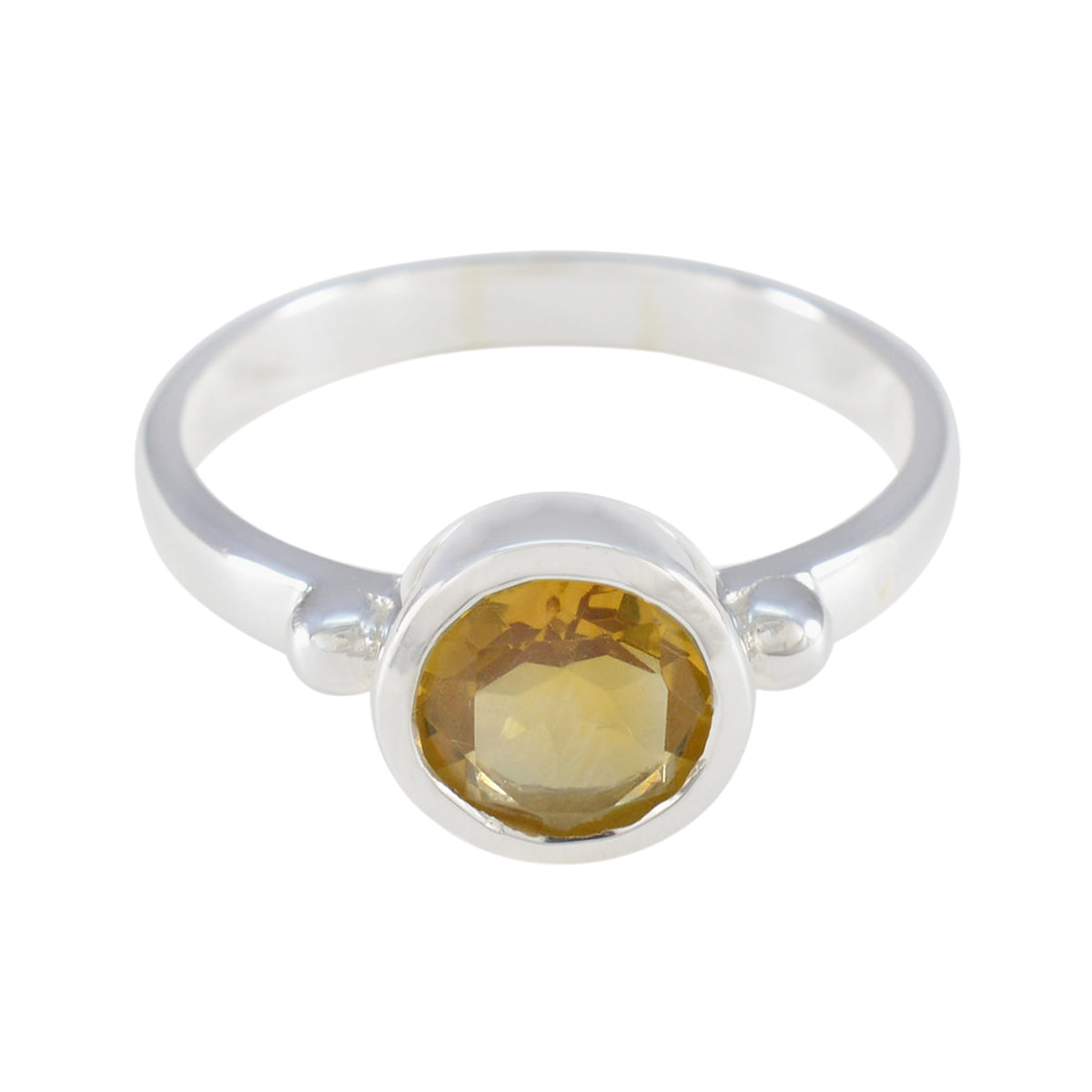 Citrine Solitaire Moroccan 925 Sterling Silver Yellow Gems Slim Luxurious Ring Jewelry メイン画像