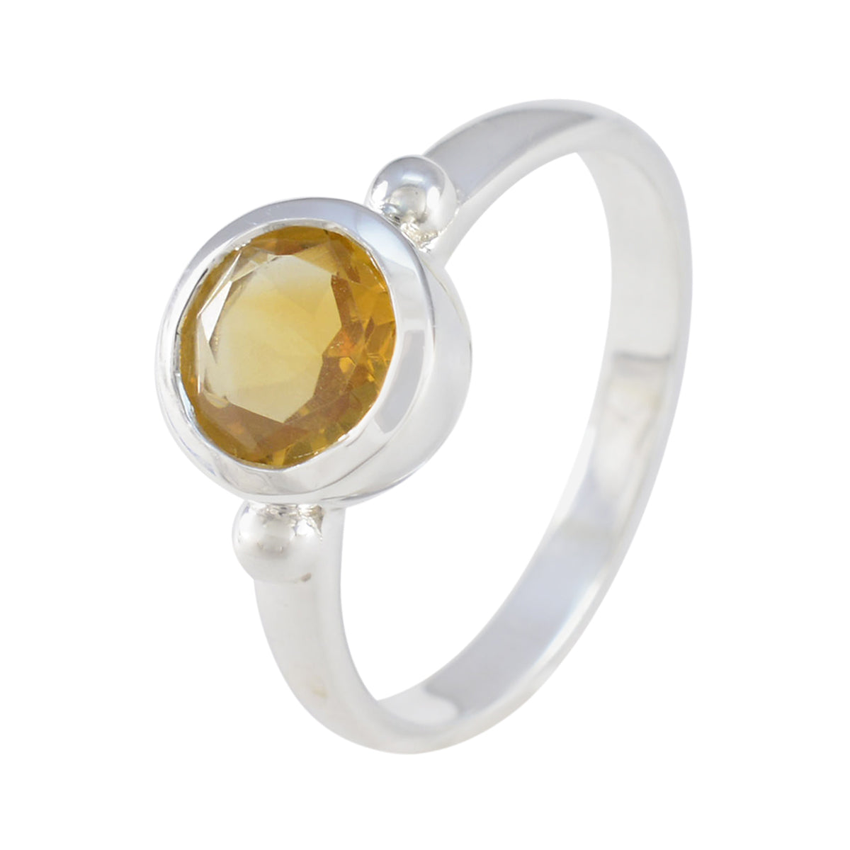 Citrine Solitaire Moroccan 925 Sterling Silver Yellow Gems Slim Luxurious Ring Jewelry