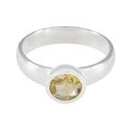 Citrine Solitaire Moroccan 925 Silver Yellow Gems Tiny Romantic Ring Jewellery