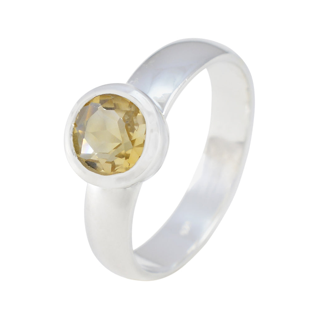 Citrine Solitaire Moroccan 925 Silver Yellow Gems Tiny Romantic Ring Jewellery