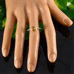 Citrine Solitaire Japanese Silver Yellow Gemstones Delicate Twist Ring Jewellery