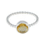 Citrine Solitaire Japanese Silver Yellow Gemstones Delicate Twist Ring Jewellery