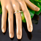Citrine Solitaire Korean Sterling Silver Yellow Gems Dainty Trendy Ring Jewellery