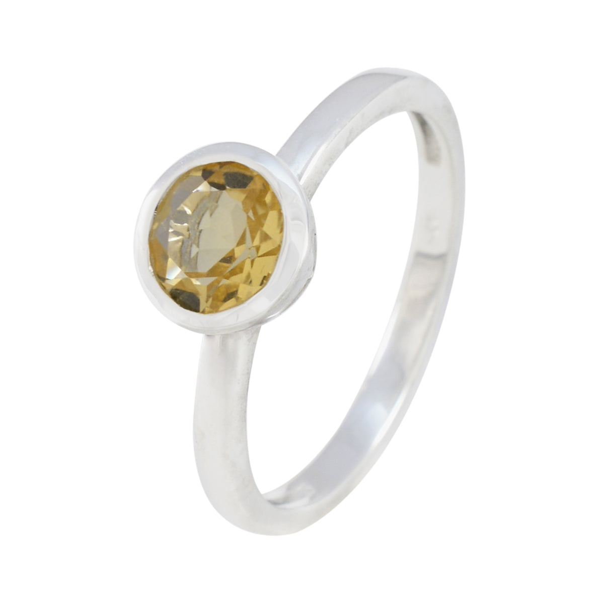 Citrine Solitaire Korean Sterling Silver Yellow Gems Dainty Trendy Ring Jewellery