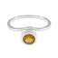 Citrine Solitaire Korean 925 Sterling Silver Yellow Gemstones Delicate Fairytale Ring Jewellery