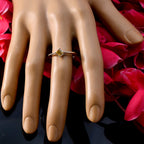Citrine Solitaire Korean Sterling Silver Yellow Gems Delicate Romantic Ring Jewelry