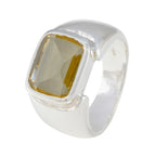 Citrine Solitaire Egyptian 92.5 Silver Yellow Gemstone Essential  Contemporary Ring Jewellery