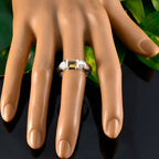 Citrine Solitaire Egyptian 925 Silver Yellow Gems Tiny Contemporary Ring Jewelry