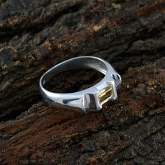 Citrine Solitaire Egyptian 925 Silver Yellow Gems Tiny Contemporary Ring Jewelry