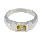 Citrine Solitaire Egyptian 925 Silver Yellow Gems Tiny Contemporary Ring Jewelry