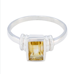 Citrine Solitaire Japanese 925 Silver Yellow Gemstones Whisper thin Feminine Ring Jewellery