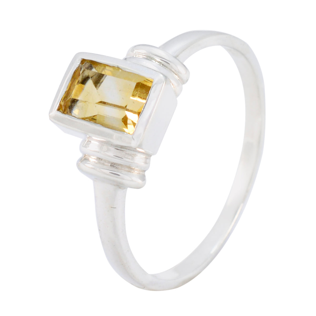 Citrine Solitaire Japanese 925 Silver Yellow Gemstones Whisper-thin Feminine Ring Jewellery Secondary image