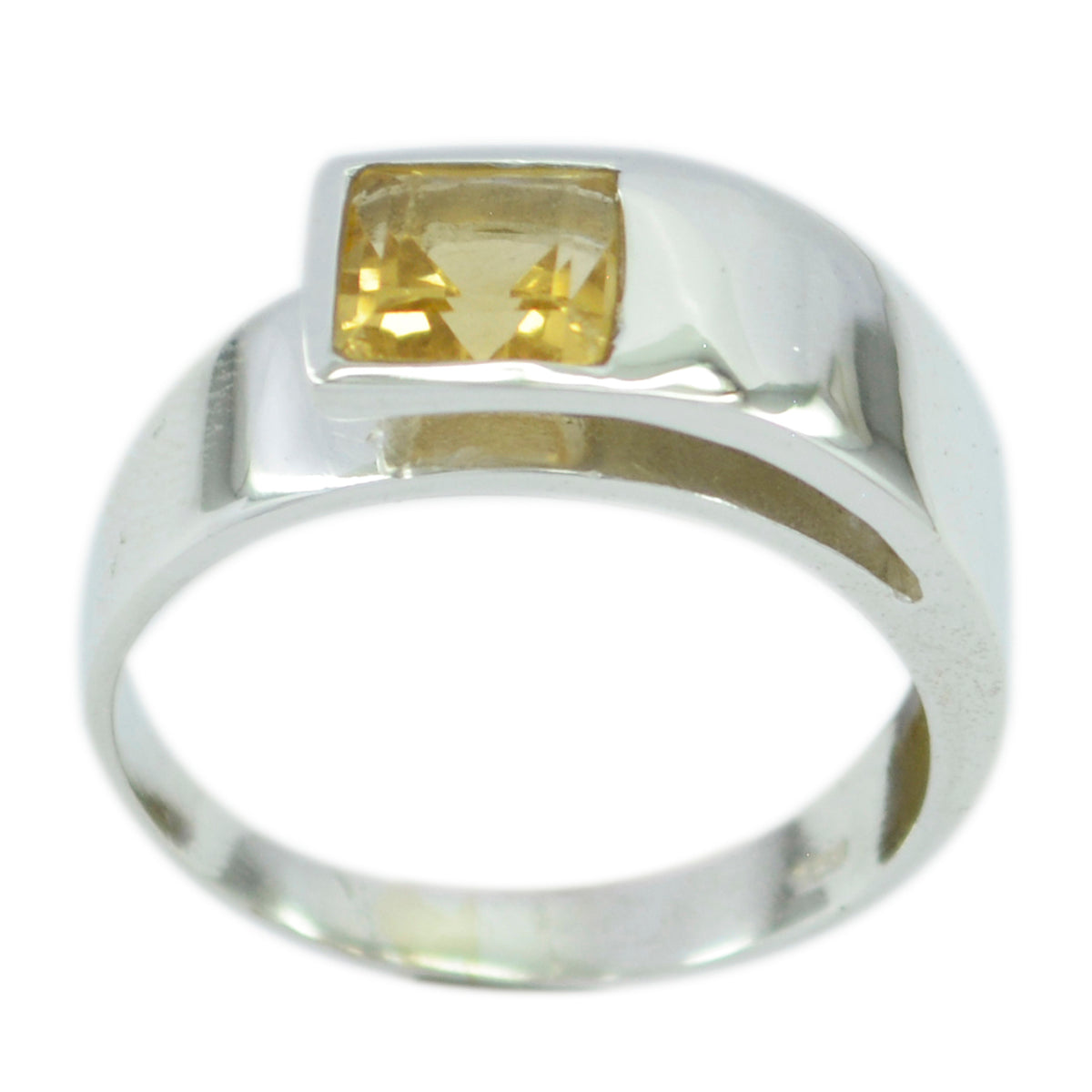 Citrine Solitaire Egyptian 925 Sterling Silver Yellow Gemstones Minimal Abstract Ring Jewellery Hoofdafbeelding