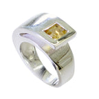 Citrine Solitaire Egyptian 925 Sterling Silver Yellow Gemstones Minimal Abstract Ring Jewellery