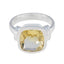 Citrine Solitaire Russian Sterling Silver Yellow Gemstone Eye catching Contemporary Ring Jewellery